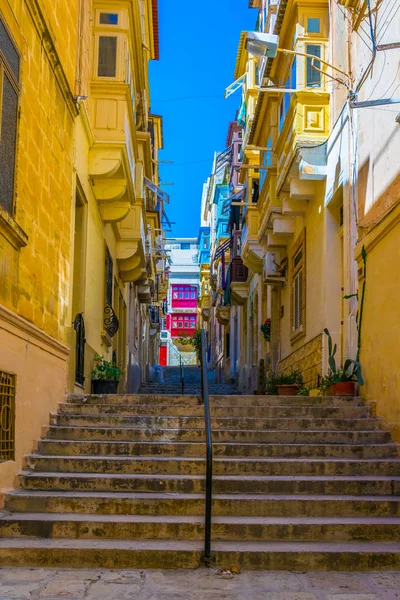 Vista Una Calle Estrecha Centro Histórico Senglea Malta — Foto de Stock