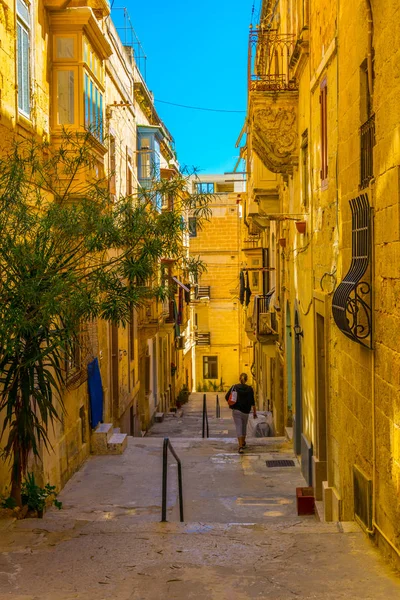 Pohled Úzké Uličce Historickém Centru Senglea Slad — Stock fotografie