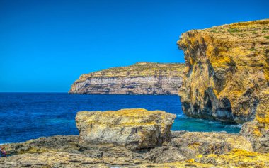 Dwejra, eski azure pencere görünümünü bağlantısı, Gozo, Malt