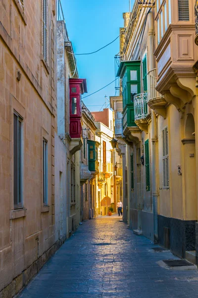 Vista Una Calle Estrecha Casco Antiguo Mdina Malta — Foto de Stock