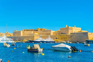 Birgu, Malta, 2 Mayıs 2017: Fort St.Angelo Birgu, Malt içinde