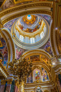 Mdina, Malta, 2 Mayıs 2017: Cupola Mdina, Malt, St. Paul Katedrali