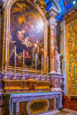 Valletta, Malta, 3 Mayıs 2017: St John's Co Katedrali Valletta, Malt, iç