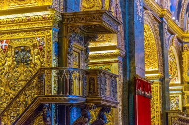 Valletta, Malta, 3 Mayıs 2017: St John's Co Katedrali Valletta, Malt, iç