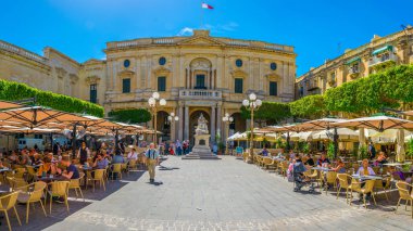 VALLETTA, MALTA, MAY 3, 2017: view of the national library in Valletta, Malt clipart