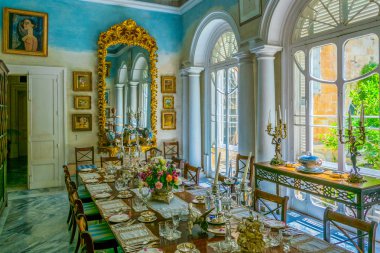Valletta, Malta, 3 Mayıs 2017: Yemek odasında Casa Rocca Piccola Valletta, Malt