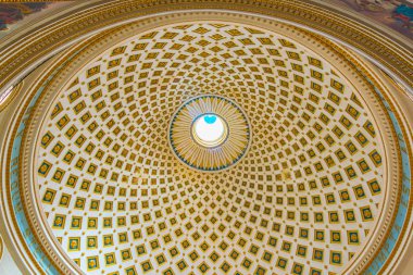 Mosta, Malta, 8 Haziran 2017: Mosta, Malt Rotunda içinin
