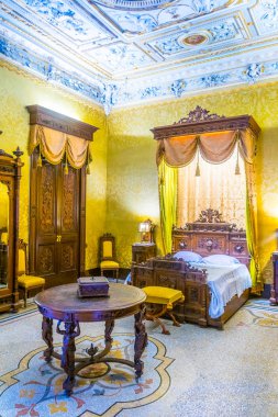 Naxxar, Malta, 8 Haziran 2018: Palazzo Parisio Naxxar, Malt, içinin