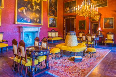 Naxxar, Malta, 8 Haziran 2018: Palazzo Parisio Naxxar, Malt, içinin