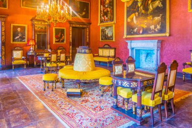 Naxxar, Malta, 8 Haziran 2018: Palazzo Parisio Naxxar, Malt, içinin
