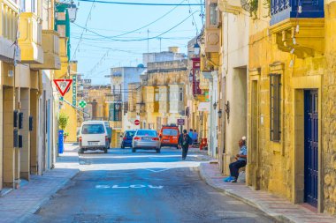Victoria (Rabat), Malta, 7 Haziran 2017: Victoria (Rabat), Gozo, Malt dar bir sokakta görünümünü