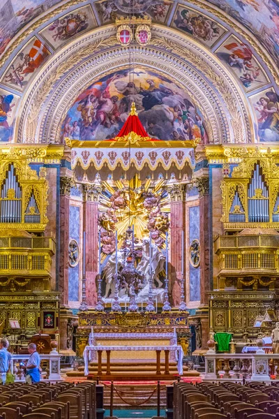 Valletta Malte Mai 2017 Intérieur Cathédrale Saint Jean Valette Malt — Photo
