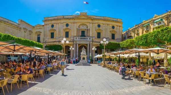 Valletta Malta Maio 2017 Vista Biblioteca Nacional Valletta Malte — Fotografia de Stock