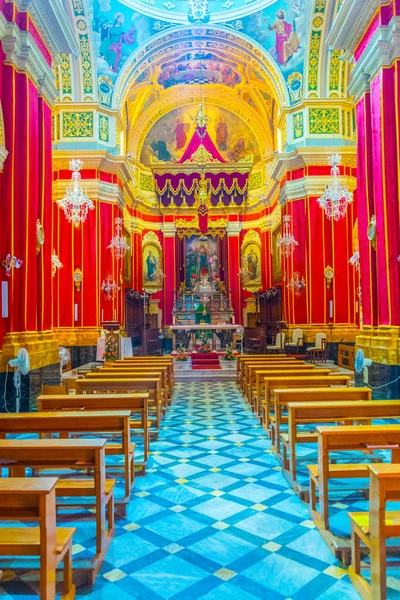 Victoria Rabat Malta Junio 2017 Interior Iglesia Parroquial Del Sagrado — Foto de Stock