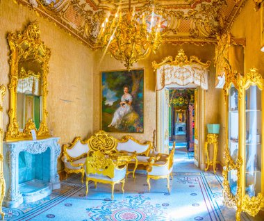 Naxxar, Malta, 8 Haziran 2018: Palazzo Parisio Naxxar, Malt, içinin
