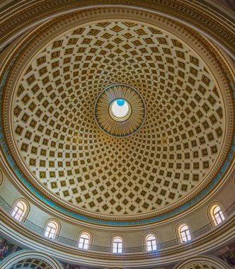Mosta, Malta, 8 Haziran 2017: Mosta, Malt Rotunda içinin