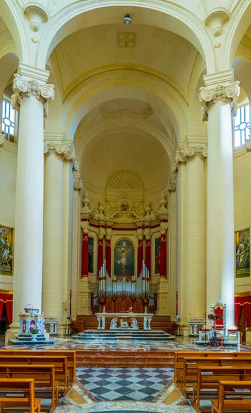 Xewkija Malta Junho 2017 Interior Rotunda São João Batista Xewkija — Fotografia de Stock