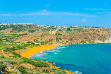 IR-Ramla Bay Gozo, Malt, havadan görünümü