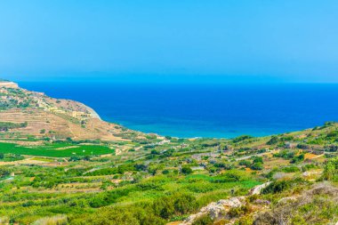 IR-Ramla Bay Gozo, Malt, havadan görünümü
