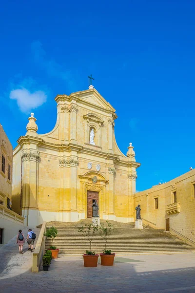 Kathedraal Van Veronderstelling Binnenkant Van Kastell Citadel Victoria Rabat Gozo — Stockfoto