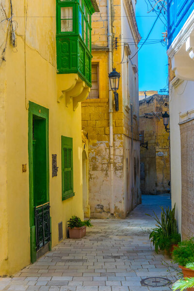 View of a narrow street in Victoria (Rabat), Gozo, Malt