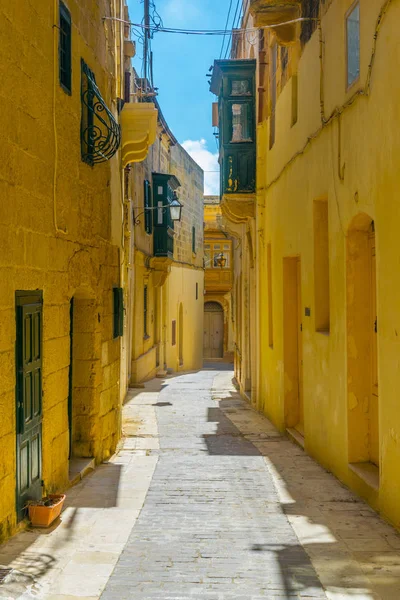 Vista Una Calle Estrecha Victoria Rabat Gozo Malta — Foto de Stock