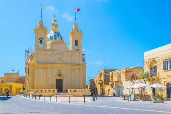 Vista Uma Igreja Gharb Gozo Malte — Fotografia de Stock