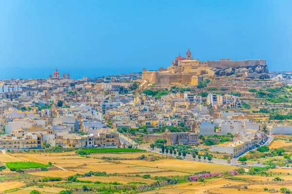Vista Aérea Ciudadela Kastell Victoria Gozo Malta — Foto de Stock