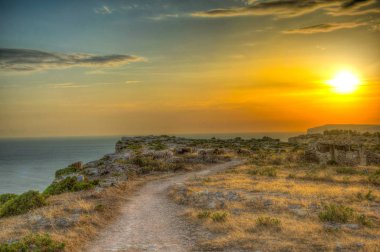 Gozo, Malt Ta Cenc uçurumlar üzerinden günbatımı görünüm