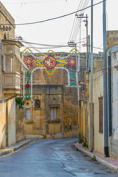 Vista Uma Rua Estreita Xewkija Gozo Malte — Fotografia de Stock
