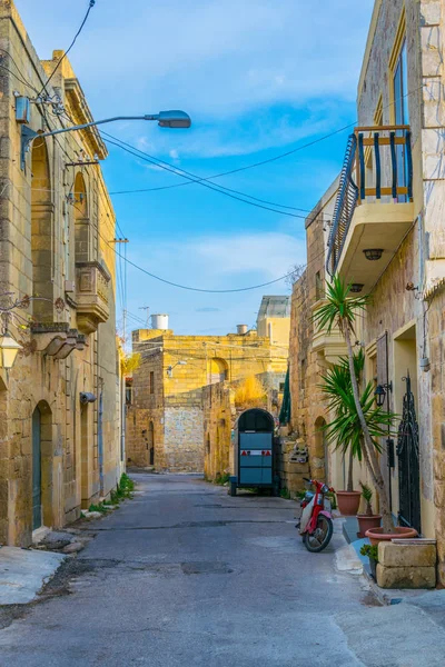 Uitzicht Een Smalle Straat Xewkija Gozo Mout — Stockfoto