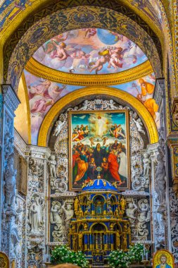 PALERMO, ITALY, APRIL 22, 2017: Interior of the Santa Maria dell Ammiraglio church in Palermo, Sicily, Ital clipart