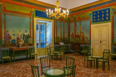 PALERMO, ITALY, APRIL 23, 2017: Interior of palazzo dei Normanni in Palermo, Sicily, Ital clipart