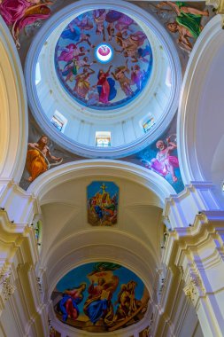 Noto, İtalya, 25 Nisan 2017: Noto, Sicilya, Ital Basilica Minore di San Nicola içinin