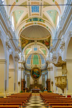 Modica, İtalya, 26 Nisan 2017: İç chiesa di San Giovanni Evangelista Modica, Sicilya, Ital