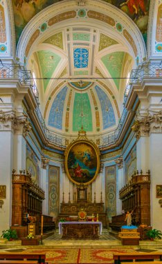 Modica, İtalya, 26 Nisan 2017: İç chiesa di San Giovanni Evangelista Modica, Sicilya, Ital