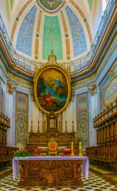 Modica, İtalya, 26 Nisan 2017: İç chiesa di San Giovanni Evangelista Modica, Sicilya, Ital