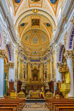 Modica, İtalya, 26 Nisan 2017: İç chiesa di San Pietro in Modica, Sicilya, Ital