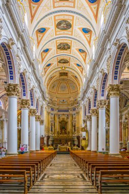 Modica, İtalya, 26 Nisan 2017: İç chiesa di San Pietro in Modica, Sicilya, Ital