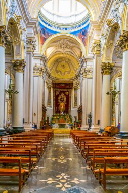 Ragusa, İtalya, 26 Nisan 2017: İç katedral Aziz Giovanni Battista Ragusa, Sicilya, Ital içinde