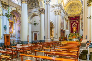 Ragusa, İtalya, 26 Nisan 2017: İç katedral Aziz Giovanni Battista Ragusa, Sicilya, Ital içinde