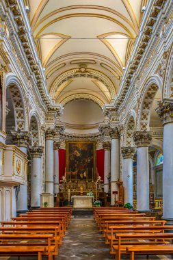 Ragusa, İtalya, 26 Nisan 2017: İç Chiesa Anime Sante del Purgatorio içinde Ragusa, Sicilya, Ital