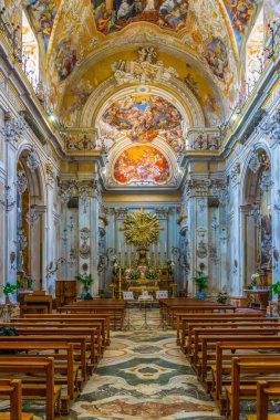 Catania, İtalya, 27 Nisan 2017: Catania, Sicilya, Ital Chiesa di San Benedetto içinin