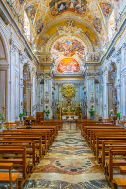 Catania, İtalya, 27 Nisan 2017: Catania, Sicilya, Ital Chiesa di San Benedetto içinin