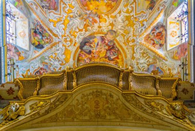 Catania, İtalya, 27 Nisan 2017: Catania, Sicilya, Ital Chiesa di San Benedetto içinin