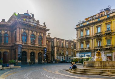 Catania, İtalya, 27 Nisan 2017: Teatro Massimo Bellini, Catania, Sicilya, Ital görünümünü
