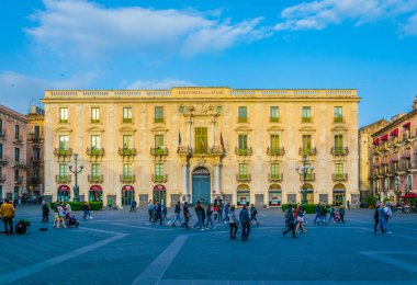 Catania, İtalya, 28 Nisan 2017: Sicilya, Ital bina görünümünü Universita degli studi di catania