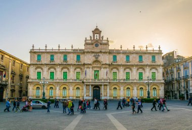 Catania, İtalya, 28 Nisan 2017: Sicilya, Ital bina görünümünü Universita degli studi di catania