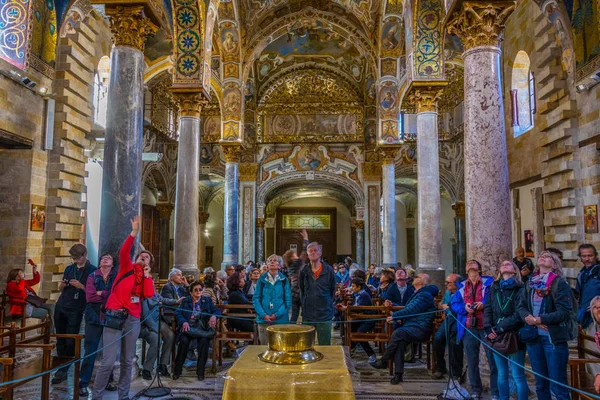 Palermo Olaszország 2017 Április Santa Maria Dell Ammiraglio Szálláshelyén Templom — Stock Fotó