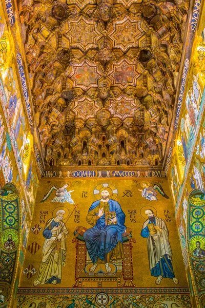 Palermo Italia Abril 2017 Interior Cappella Palatina Dentro Del Palazzo — Foto de Stock